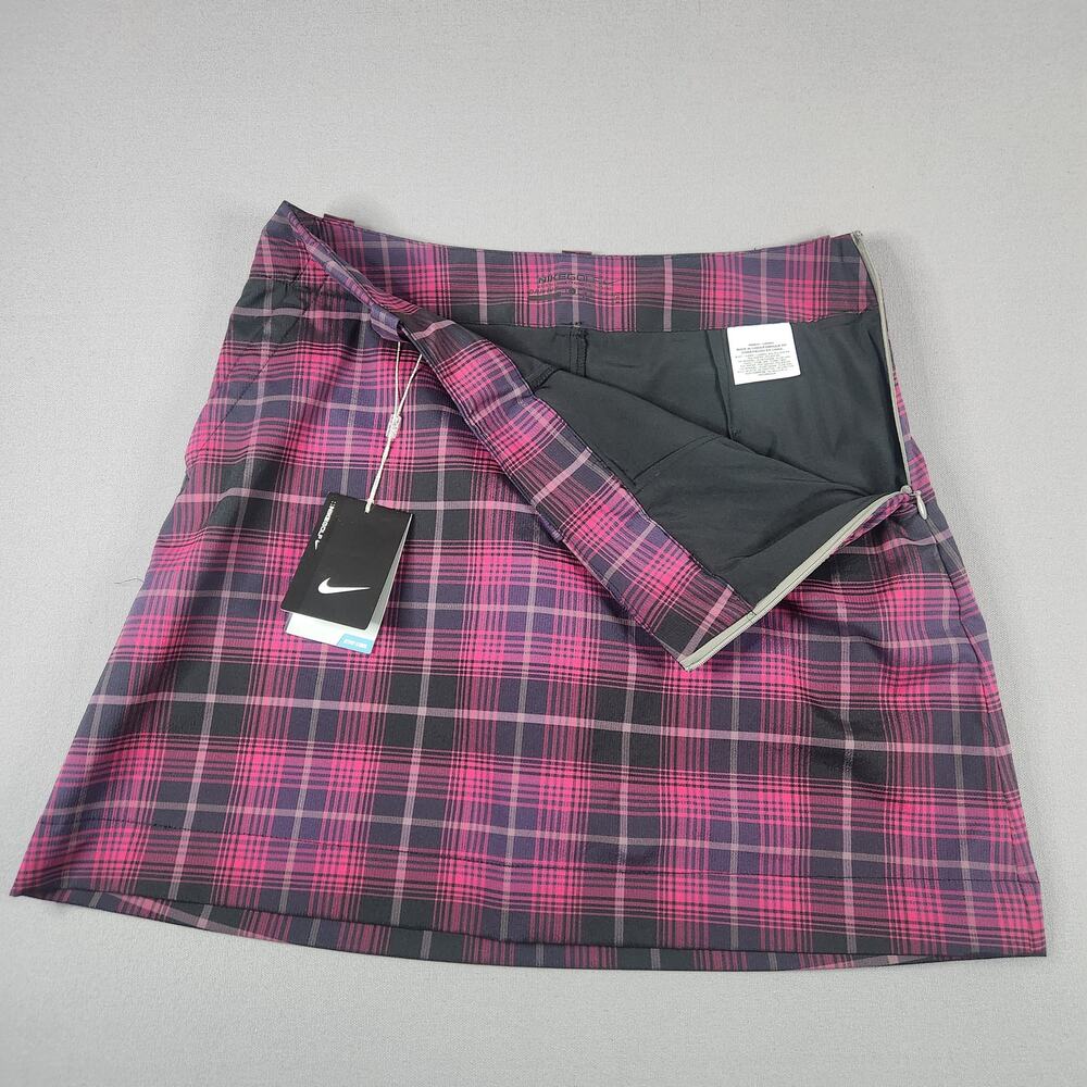 Nike Golf Dri-fit Stay Cool US sz 6 Women's plaid skort skirt w/ shorts zipper